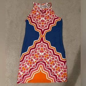 Banana Republic Sleeveless Geometric Colorful Halter Dress